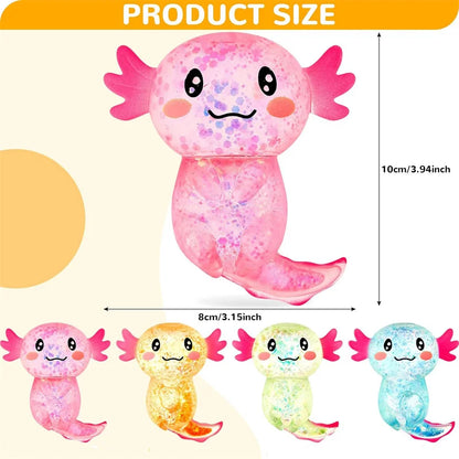 1/3/6/9PCS Squishy Stress Glitter Axolotl Sugar Ball For Children's Stress Relief Birthday Party Favor Gift Easter Basket Filler