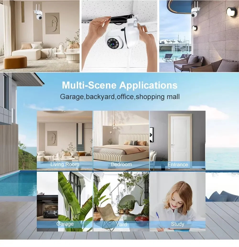 v360 pro WiFI IP Smart Camera 8MP HD Color Night Vision Wireless Home Security Camera 2-Way Sound And Motion Push Notification
