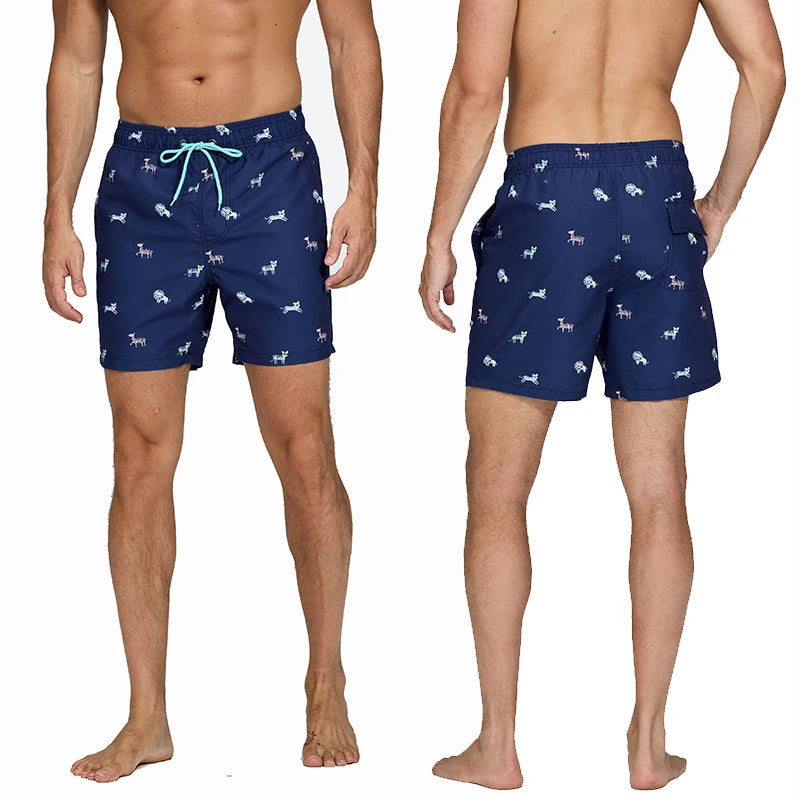 Escatch 2026 Summer New Mens Shorts Polyester Quick Dry Board Mesh Liner Side Pockets Run Gym Swimsuit Surf Swim Trunks For Man