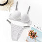 Victoria's Secret Lingerie Set Heart Pattern Trim Stretchy Breathable underwear Set Women's Sexy Lace Bralette Bra and Panty Set