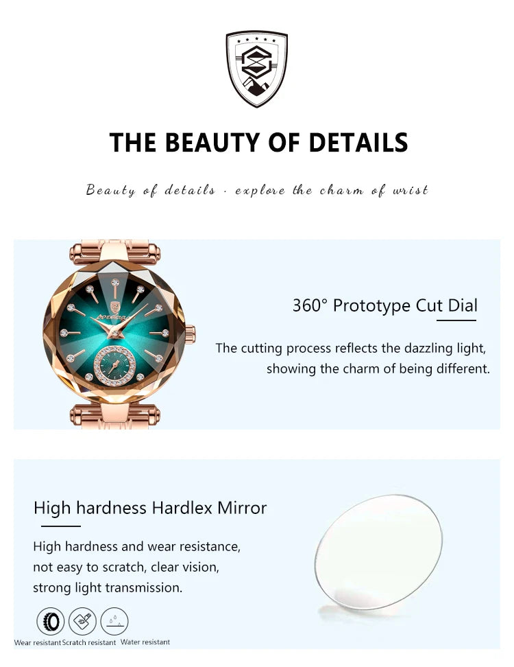 POEDAGAR Luxury Diamond Dial Woman Wristwatch Waterproof Stainless Steel Watch for Ladies Elegant Simple Quartz Women's Watches