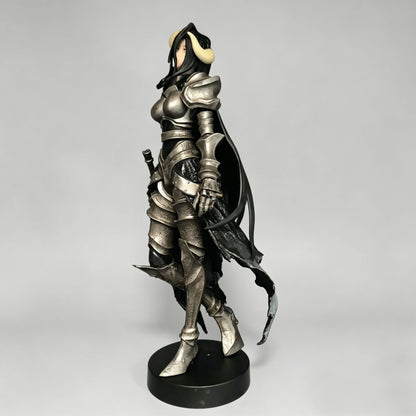 Overlord Armor Ver Figure 24cm Long Hair Demon Horns Battle Axe Statue Anime Model Heavy Metal Texture Armor Knight Figure