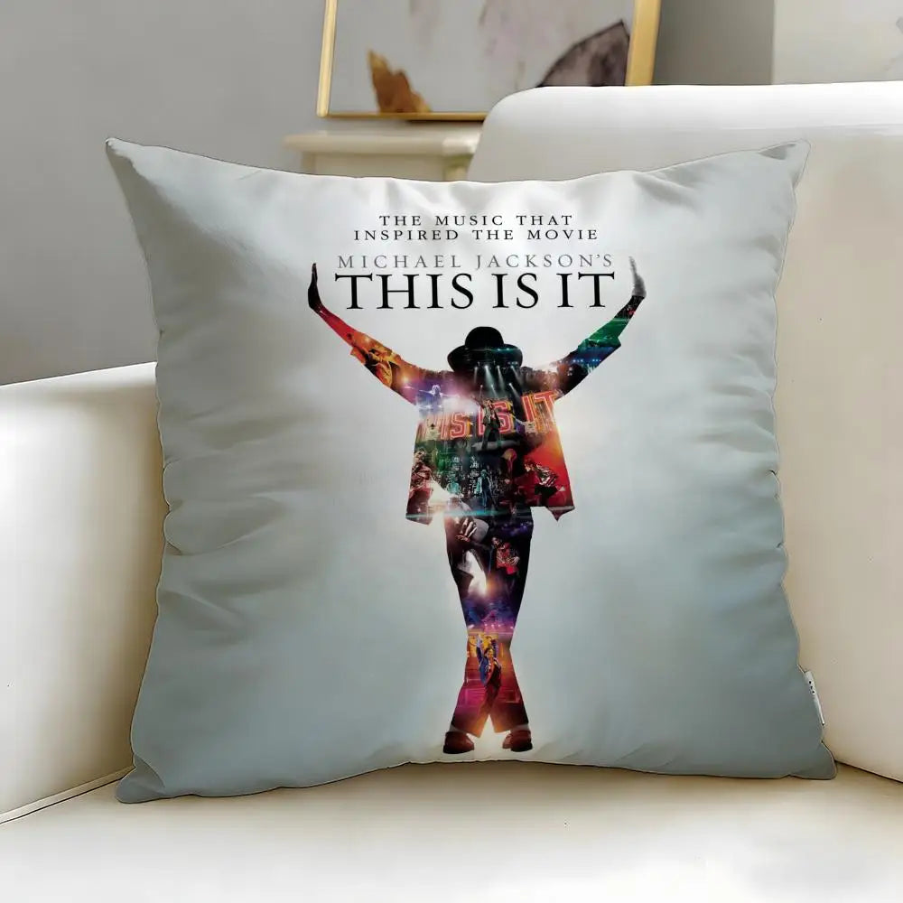 classic singer Michael Jackson Cushion Cover Soft & Easy-Wash Pillow Case – Versatile for Couch, Bed, Travel and Office