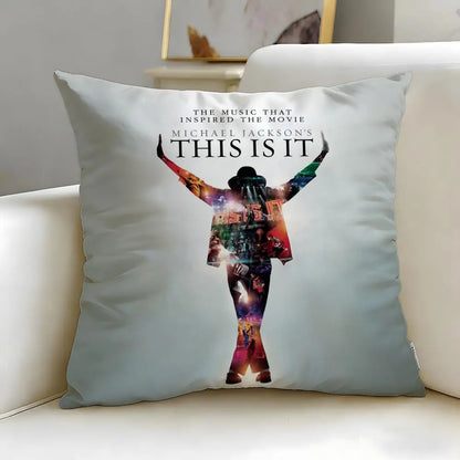 classic singer Michael Jackson Cushion Cover Soft & Easy-Wash Pillow Case – Versatile for Couch, Bed, Travel and Office