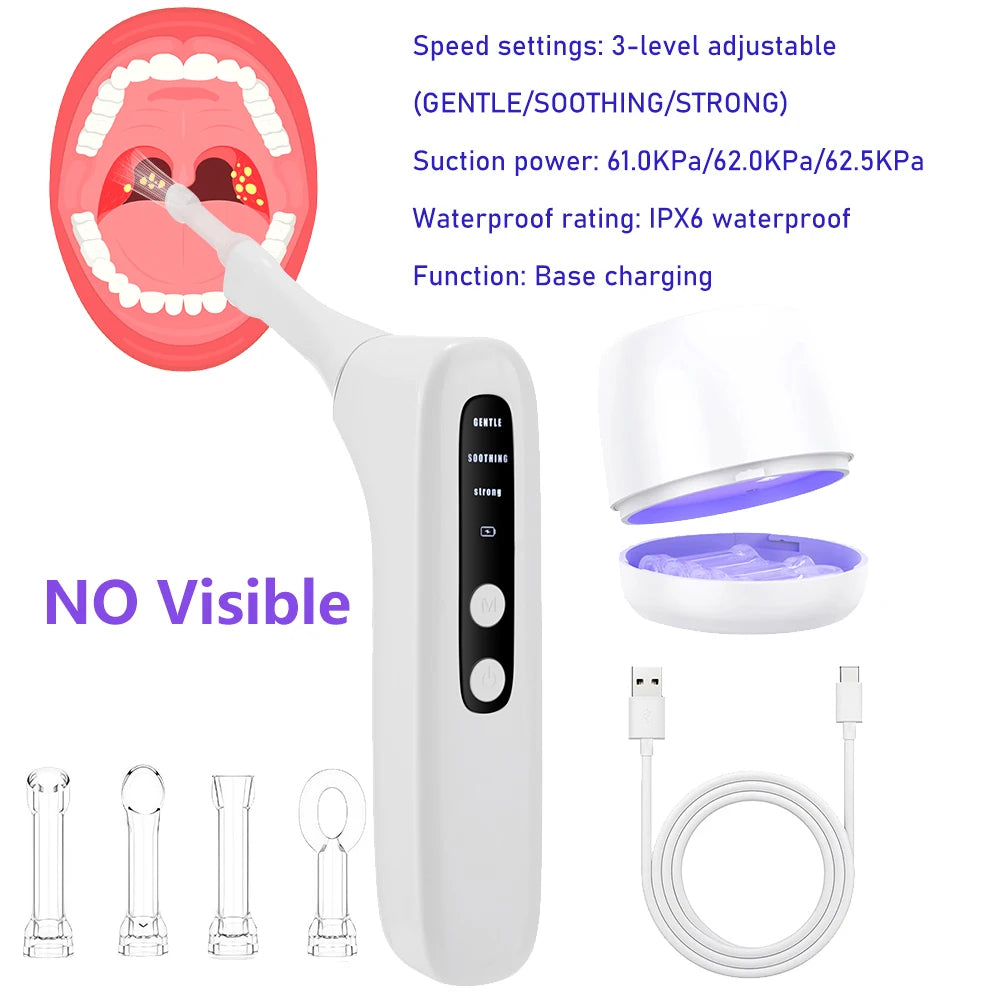 Electric Tonsil Stone Remover 3 Suction Eliminate Bad Breath Home Oral Hygiene Tonsil Stone Extractor Swallow Difficulty Relief