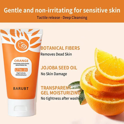 Orange Exfoliating Gel For Face Body Scrub Cleaning Gel Moisturizing Facial Exfoliator,Natural Orange Peeling Gel Skin Cleaning
