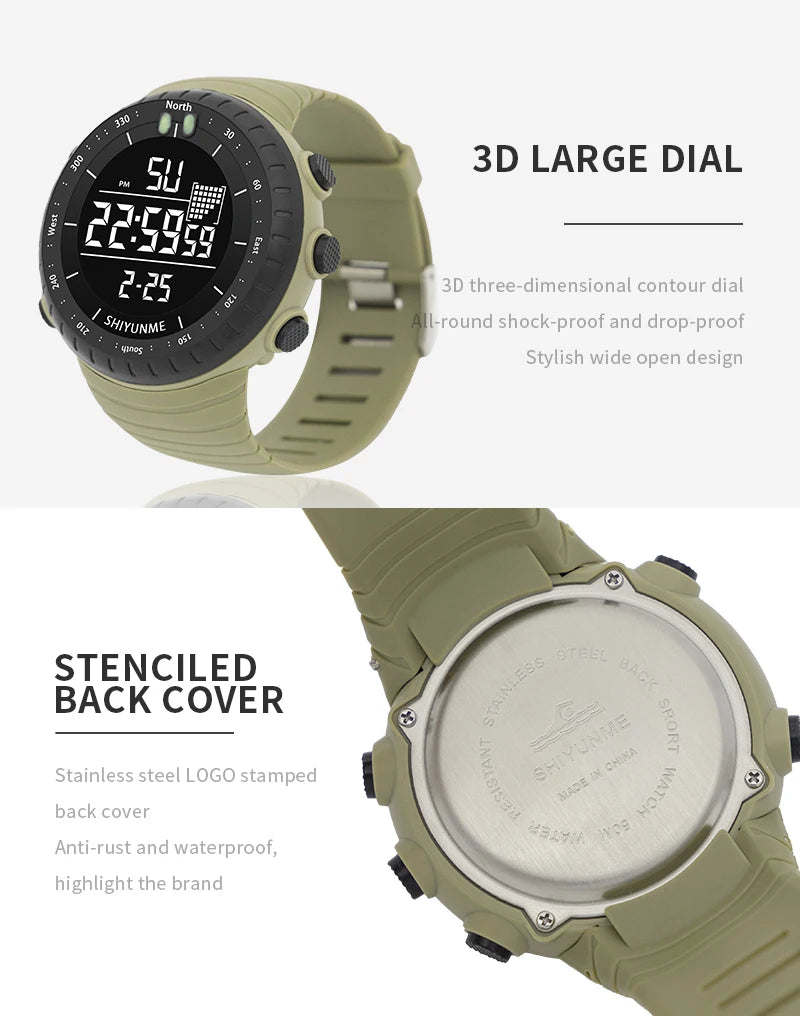 Top Men's Sports Watch 50M Waterproof Military Display Clock Man Watches LED Digital Luxury Fashion  Electronic Wristwatch  2111