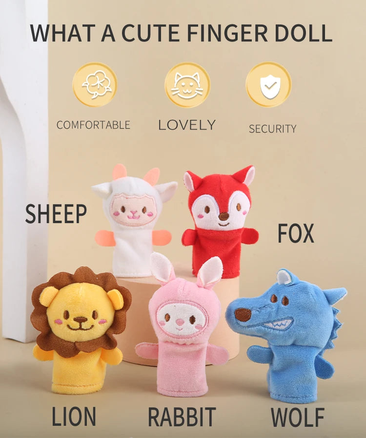 Children Animal Education Dolls Baby Finger Plush Doll kids Hand finger puppets Toy Teaching Aids Boys Girls tell story material