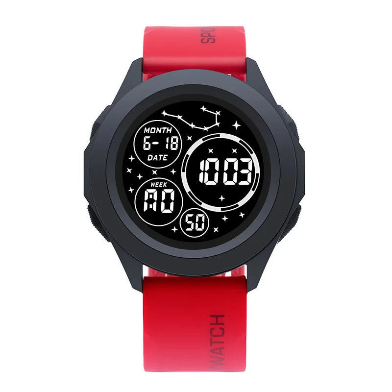 YIKAZE Men Sport LED Watches Top Brand Men Digital Clock Multi-Functional Rubber Man Fitnes Athlete Timekeeping Electronic Watch