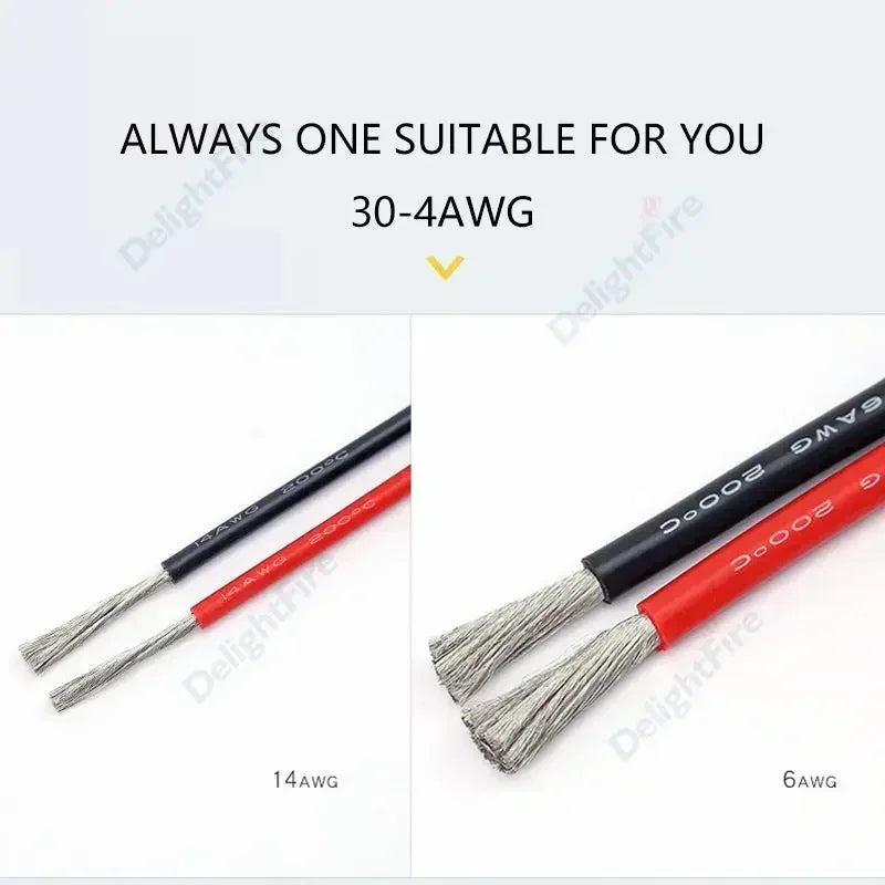 Silicone Cable Solar Panel Electrical Wire Heat Resistant Red Black 24 22 20 18 16 14 12 10 8 6 4 awg gauge for Car Auto Battery