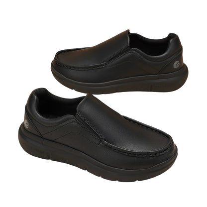 Fitville Men'S Slip-On Shoes Wide Width Leather Casual Shoes Lightweight For Swollen Feet With Arch Support Pain Relief
