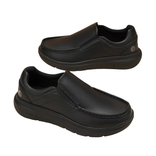 Fitville Men'S Slip-On Shoes Wide Width Leather Casual Shoes Lightweight For Swollen Feet With Arch Support Pain Relief