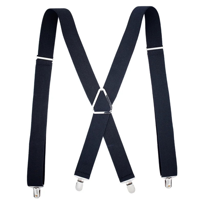 Solid Color Elastic Polyester Suspenders Braces Men Women Black Red Adjustable Straps For Wedding Suit Skirt Accessories Gifts
