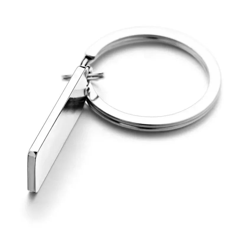 Customized Engraved Name Plate Number Keychain For Car Logo Personalized Anti-lost Keyring Key Chain Ring Best Gift P009C