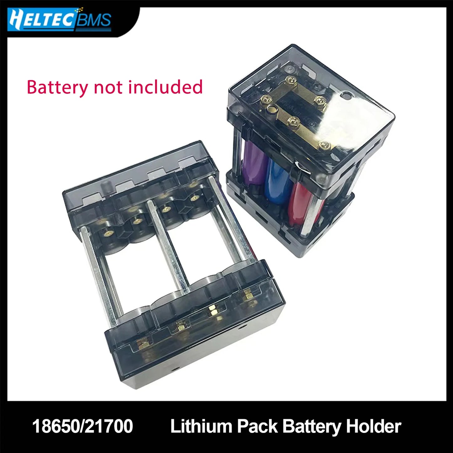 DIY Energy Storage Kit 18650 21700 Battery Holder Case Box Bracket Slot PC Plastic Material Support 6P 8P Splicable No Soldering