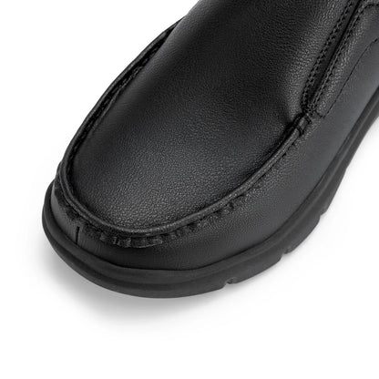 Fitville Men'S Slip-On Shoes Wide Width Leather Casual Shoes Lightweight For Swollen Feet With Arch Support Pain Relief