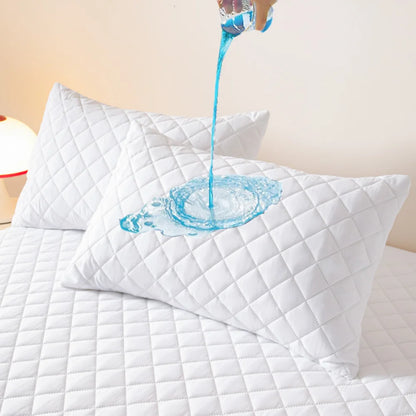 Northern Europe Double-deck Pillowcase Waterproof Anti-Mite Anti-Bacterial Quilted Cotton Pillow Case Bedroom Home Decoration