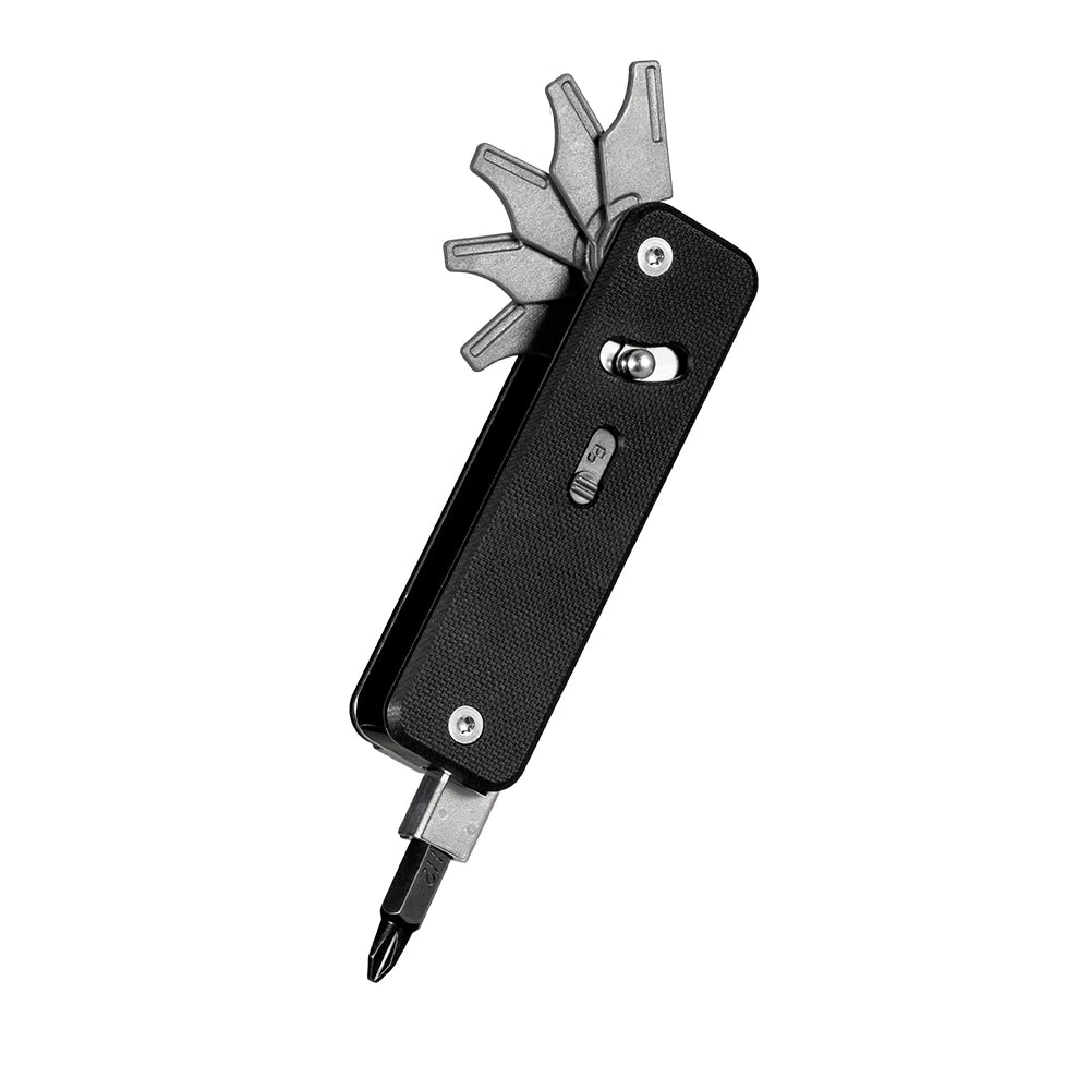 ROXON S503G Flex Companion Tool Modular Design and Customizable Pocket Tool, Preinstalled with 8 Essential Tools (1/4" Bit Drive