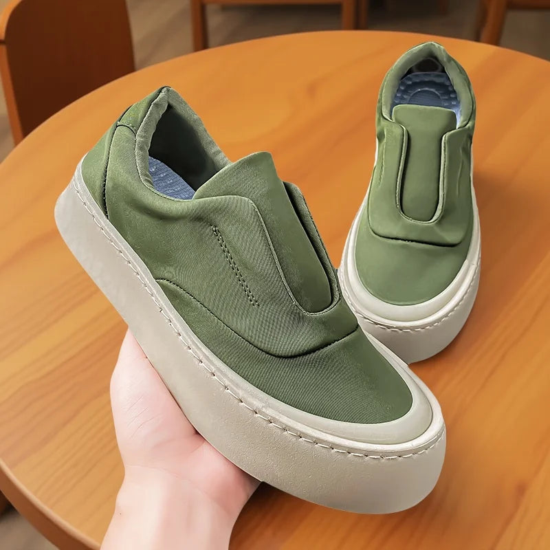 Pressure Relief Slip on Loafers Quick Slip on Construction, Breathable Fabric Stop Sweating, Light Burden for All-Day Walking