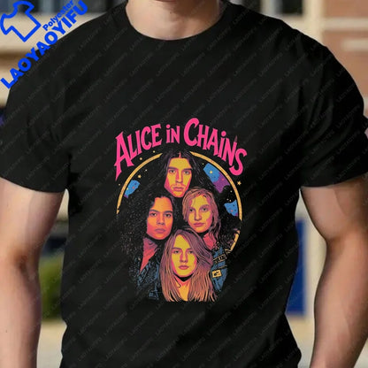 Men's T-shirts and Tank Tops. Comfortable Short-sleeved Shirts for Both Men and Women By Alice in Chains, Suitable for Summer.