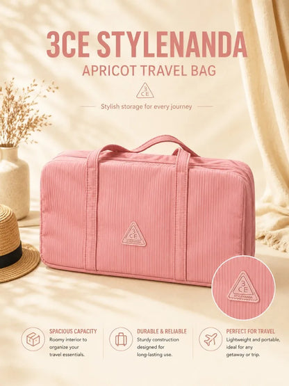 3CE Light Pink Travel Pouch Make up Bags Portable Outdoor Organizer for Cosmetics and Personal Items