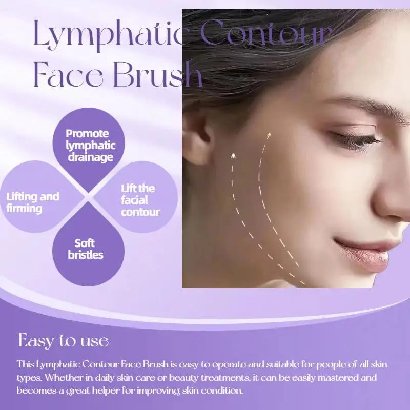 Ergonomic Contour Facial Brush Manual Lymphatic Drainage Massager Soft Bristles for Facial Cleansing And Shaping