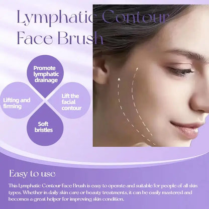 Ergonomic Contour Facial Brush Manual Lymphatic Drainage Massager Soft Bristles for Facial Cleansing And Shaping