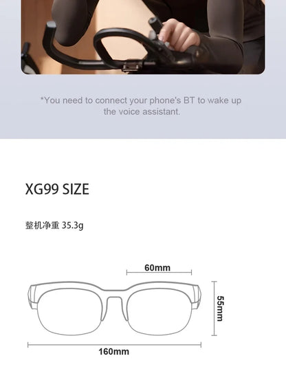Lenovo New AI Smart Glasses Bluetooth V5.3 Sunglasses Glasses with Audio Mic AI Calling Real-time Smart Sunglasses for Men Women