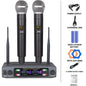 Riwoarl Professional Wireless Microphone Dual Channel UHF Fixed Channel Stage Performance Live Speech