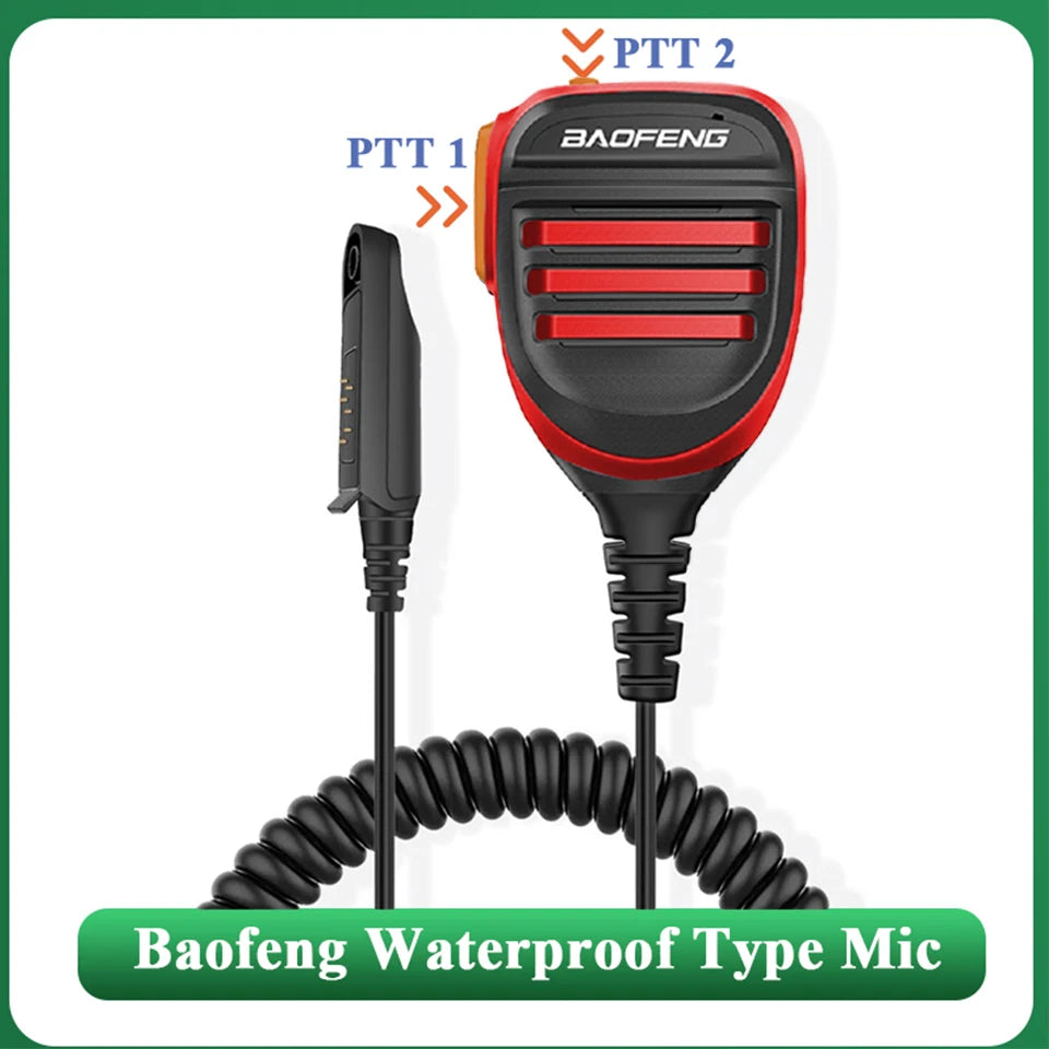 Baofeng Microphone UV-68 Pro Max V2 Walkie Talkie Waterproof PTT Speaker Mic for UV-9R Pro UV S22 UV-98 BF 9700 GT 3WP Ham Radio