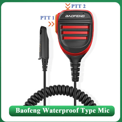 Baofeng Microphone UV-68 Pro Max V2 Walkie Talkie Waterproof PTT Speaker Mic for UV-9R Pro UV S22 UV-98 BF 9700 GT 3WP Ham Radio