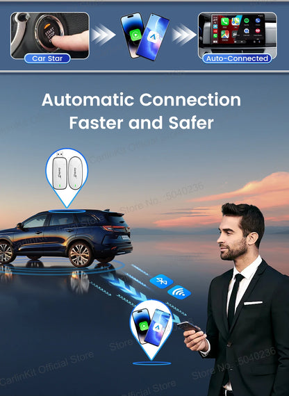 Baidu CarLife CarlinKit Wired To Wireless CarPlay Wireless Android Auto Adapter WiFi Bluetooth Auto Connection 2-In-1 Smart Box