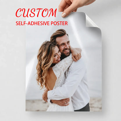 Personalized Custom Self Adhesive Poster Upload Your Own Photo or Text Removable Wall Sticker DIY Customized Vinyl Wall Art Gift