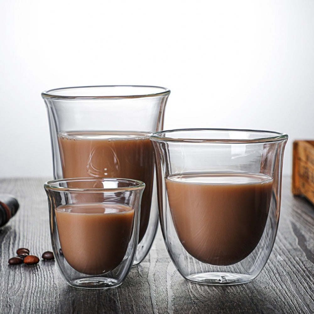 Cup Breakfast Mug High Borosilicate Insulated Coffee Tea Cup Tea Drink Cups Transparent Clear Double Wall Glass Cup