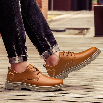 CLOHOO Handmade Men's Business Casual Shoes Comfortable Classic Lace-Up Work Shoes Fashionable Wedding Men's Footwear