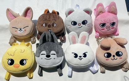 *SKZOO Kpop Plush Toys,Wolf Bear Foxes Duck Cartoon Cute Plush Animal Backpack Dolls, Large Messenger Bag, Throw Pillow, Gift
