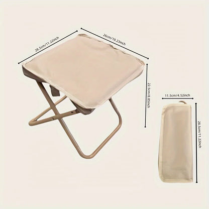 Portable Folding Stool For Outdoor Camping And Fishing, Small Stool With Adjustable Zipper