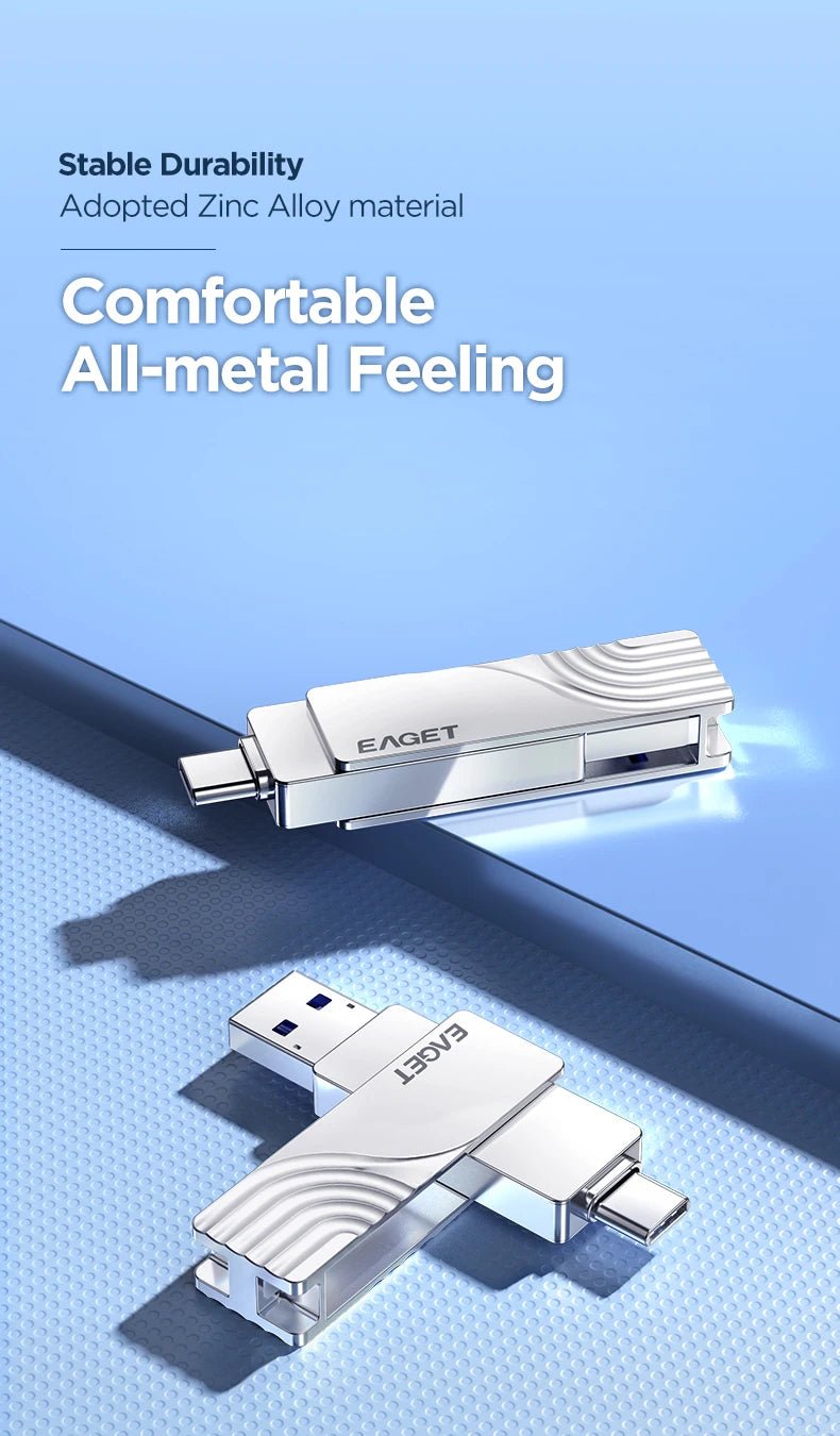 EAGET CF30 USB 3. 2 Type C To USB Flash Drive Pen Drive 1T 32GB 2 in 1 USB 3.2 Memory Stick Flash Disk Type-C Pendrive