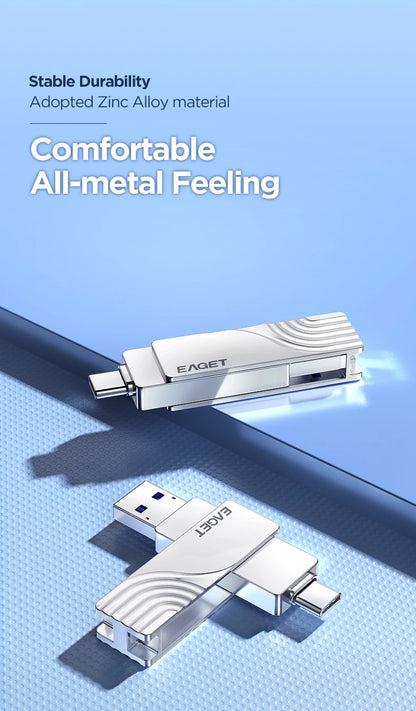 EAGET CF30 USB 3. 2 Type C To USB Flash Drive Pen Drive 1T 32GB 2 in 1 USB 3.2 Memory Stick Flash Disk Type-C Pendrive