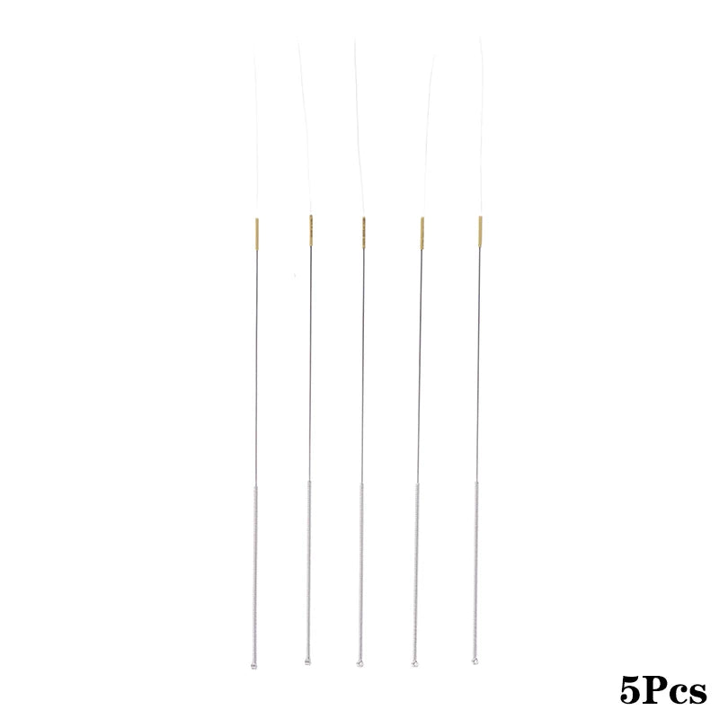1/5Pcs Goose Feather Stick Ear Picking Elastic Earwax Cleaner Stick Massage Chicken Peacock Feather Silver Needle Ear Dig Tool