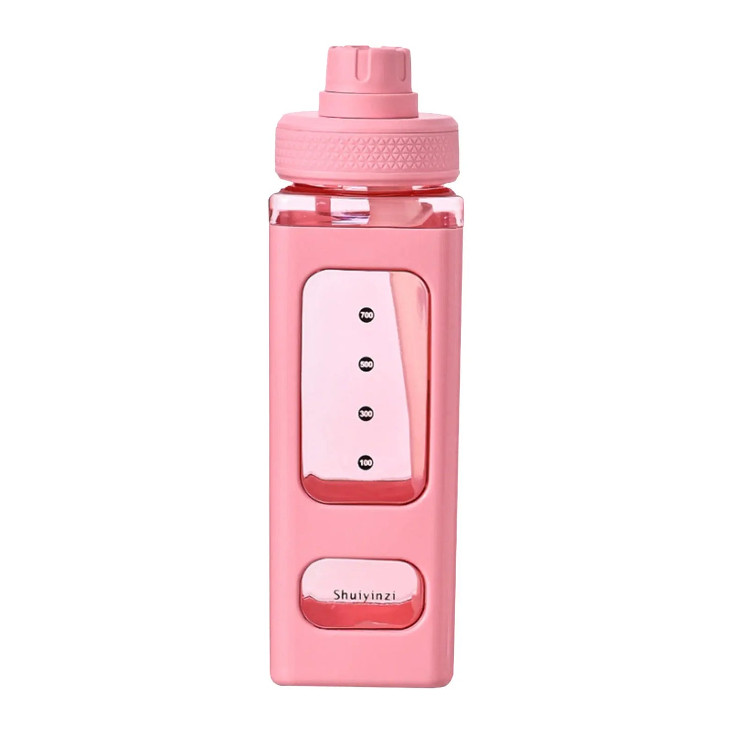 Water Bottle with Straw - 700ml 24 Oz Drinking Bottle Square Cute Water Jug