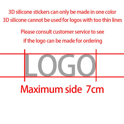 10PCS Customized Brand 3D Silicone One Color HTV Heat Transfer Printing Raised Personalized Logo Clothing Label T-Shirt Sticker