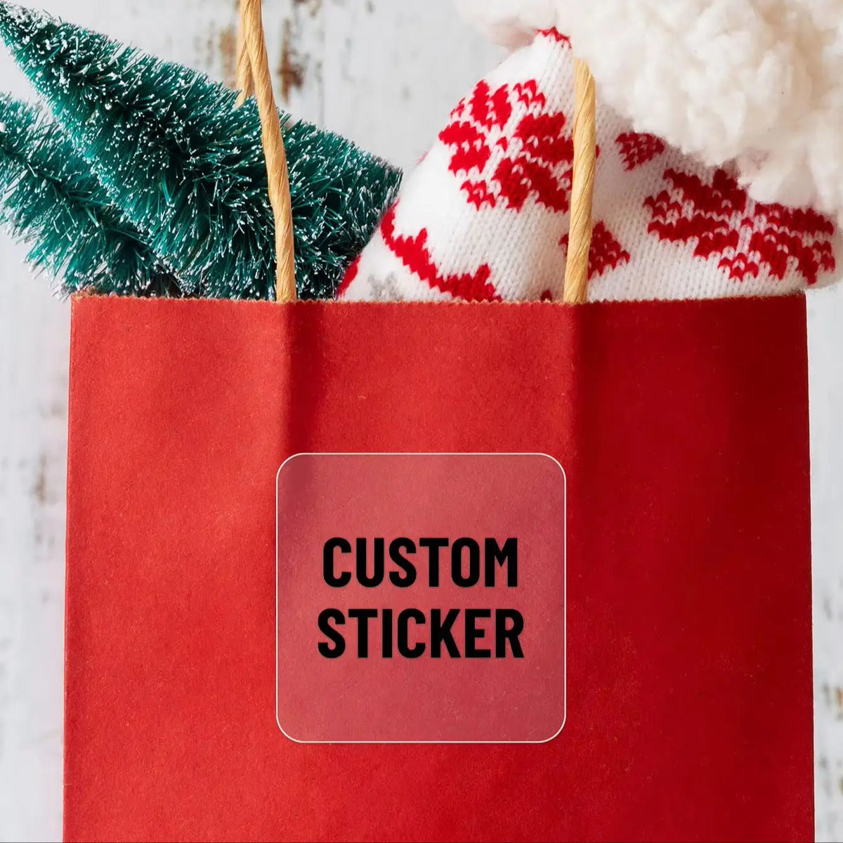 1‑200Pcs Square Custom Stickers,Personalized Text Image Labels for Party Guests,Gift Favors,Handmade Projects&Celebration Decor