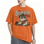 Vintage Washed Western Cowboy Cat T-shirt Cute Animal Manga T-shirts Men Women Cotton Casual Oversized T Shirt Tops