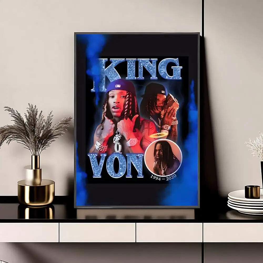 Singer King Von Poster Posters Anime Room Decor Decoration Movie Backpack Wall Interior Music Wall Art