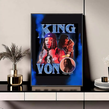 Singer King Von Poster Posters Anime Room Decor Decoration Movie Backpack Wall Interior Music Wall Art