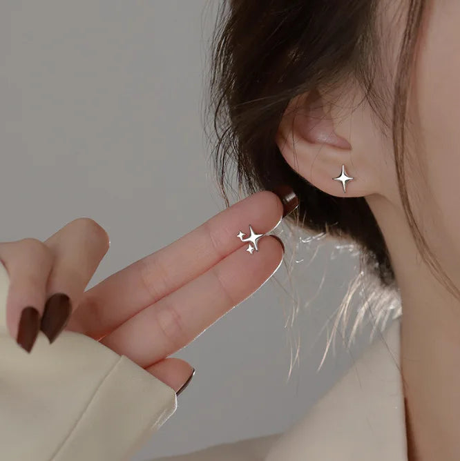 Stainless Steel Golden Double Layered Five Petal Flower Earring for Women Vintage Stripe Flower Dangle Earrings Jewelry Gifts