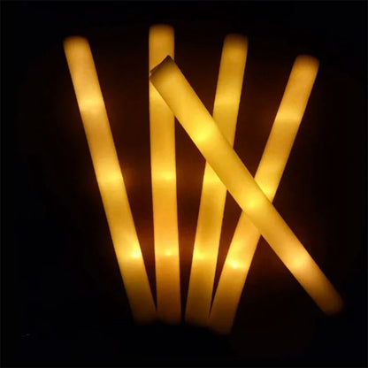 30/40/60/80/100/120Pcs RGB LED Glow Bulk Party Supplies Colorful Glow Sticks Foam Stick Cheer Tube Dark Light Birthday Wedding