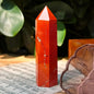 1pc Red Jasper Crystal Obelisk Standable Pointed Wand Hexagonal Tower Design Vibrant Home Decor & Mineral Specimen Perfect Gift