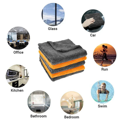 1/2/6/9 Packs 300GSM Car Thicken Cleaning Cloth Professional Cleaning Car Wiping Microfiber Towel Car Wash Rag 40x40cm New